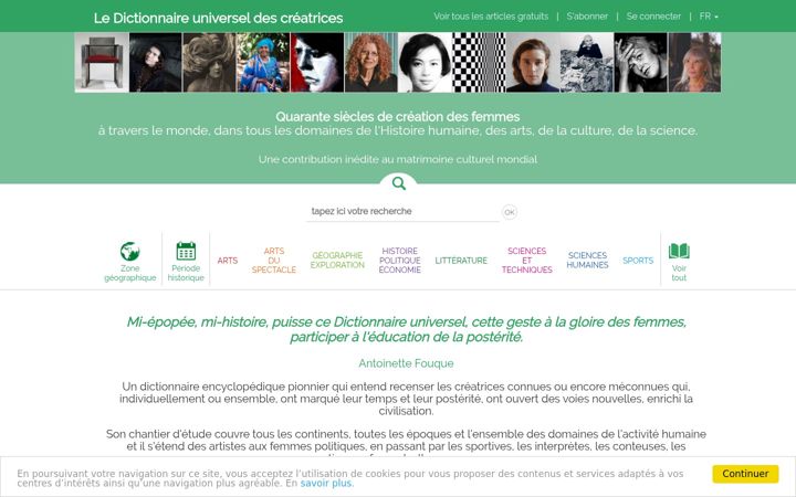 Screenshot of dictionnaire-creatrices.com