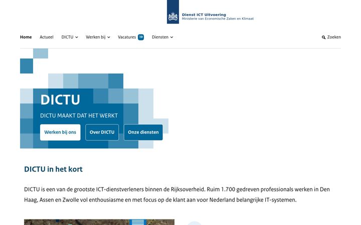 Screenshot of dictu.nl