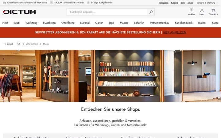 Snímek obrazovky dictum-shop.de