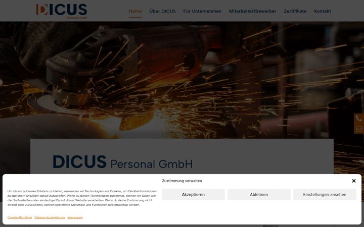 Screenshot of dicus.de