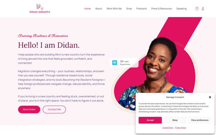 Screenshot of didanashanta.com