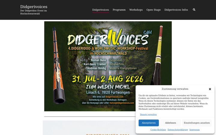 Screenshot of didgerivoices.com
