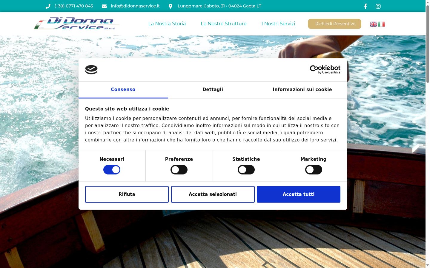 Skärmbild av samtyckesbannern som visades före någon interaktion