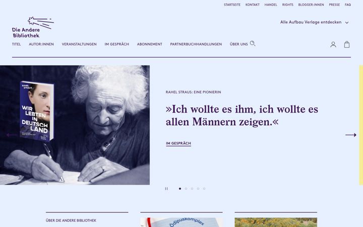 Skærmbillede af die-andere-bibliothek.de