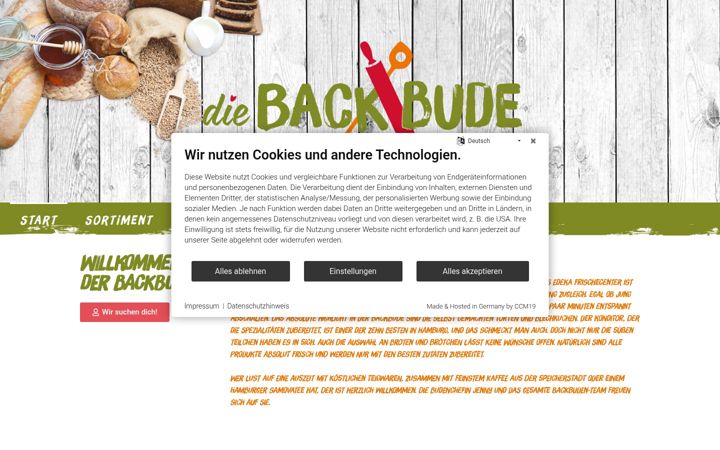 Snímek obrazovky die-backbude.de