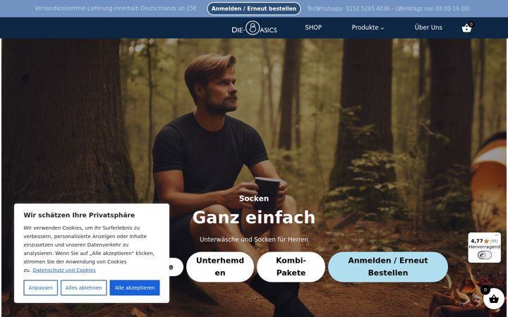 Snímek obrazovky die-basics.de