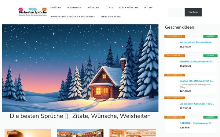 Snímek obrazovky die-besten-sprueche.de