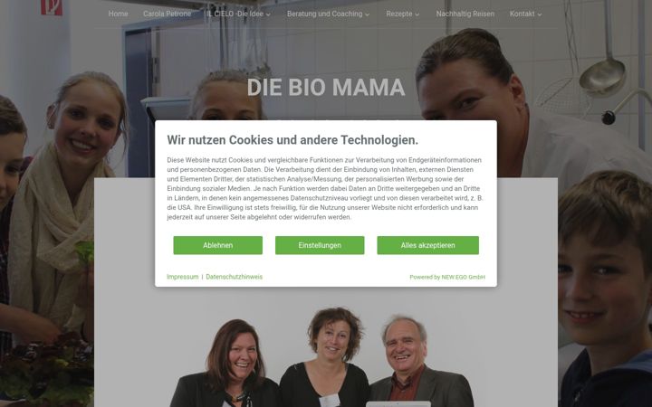Skærmbillede af die-bio-mama.de