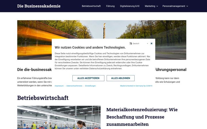 Snímek obrazovky die-businessakademie.de
