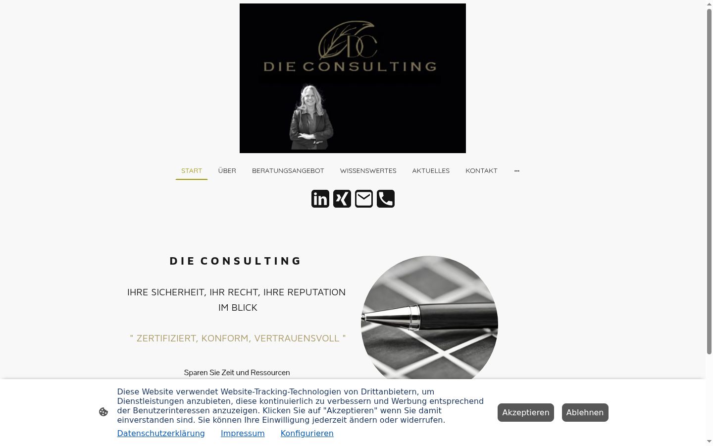 Screenshot of the consent banner shown before any interaction