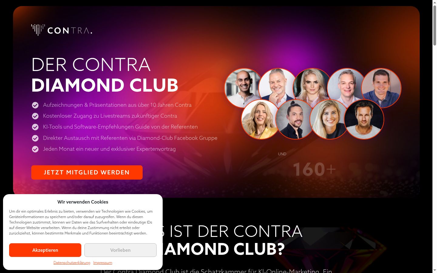 Screenshot of the consent banner shown before any interaction
