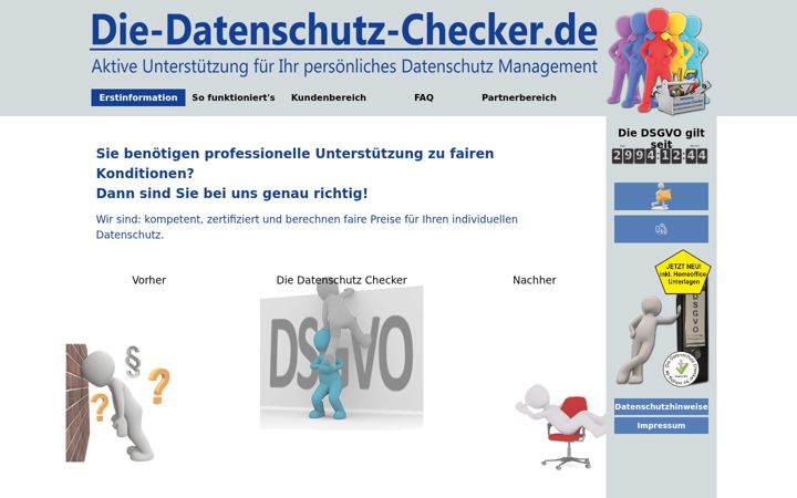 Snímek obrazovky die-datenschutz-checker.de
