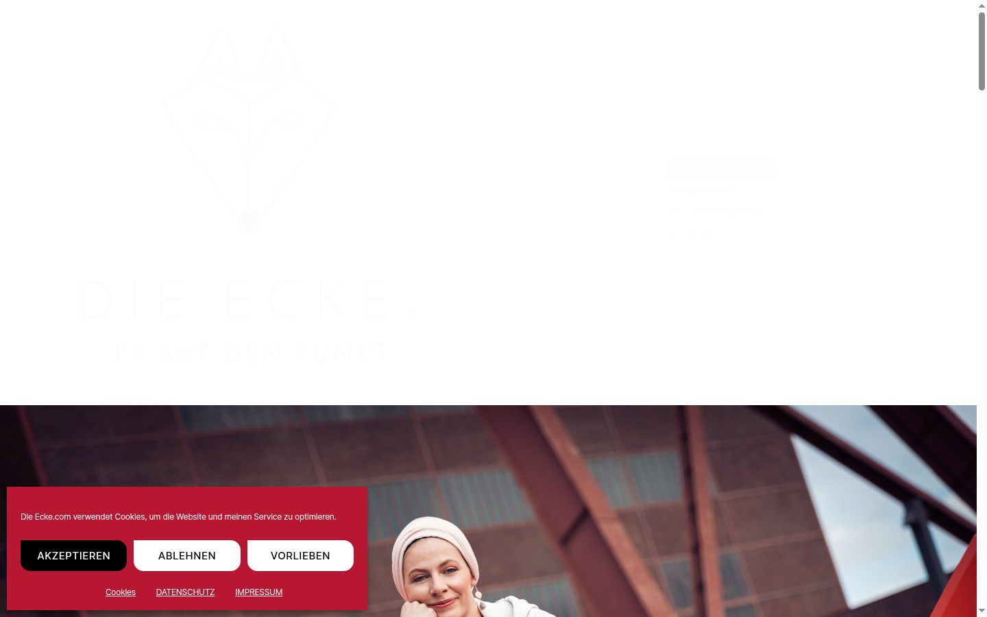 Screenshot des Einwilligungsbanners vor jeglicher Interaktion