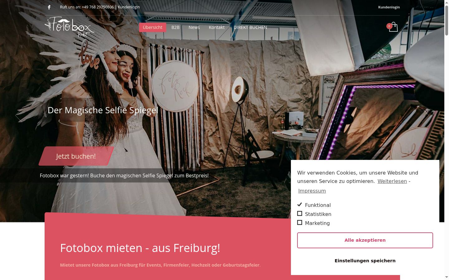 Screenshot des Einwilligungsbanners vor jeglicher Interaktion