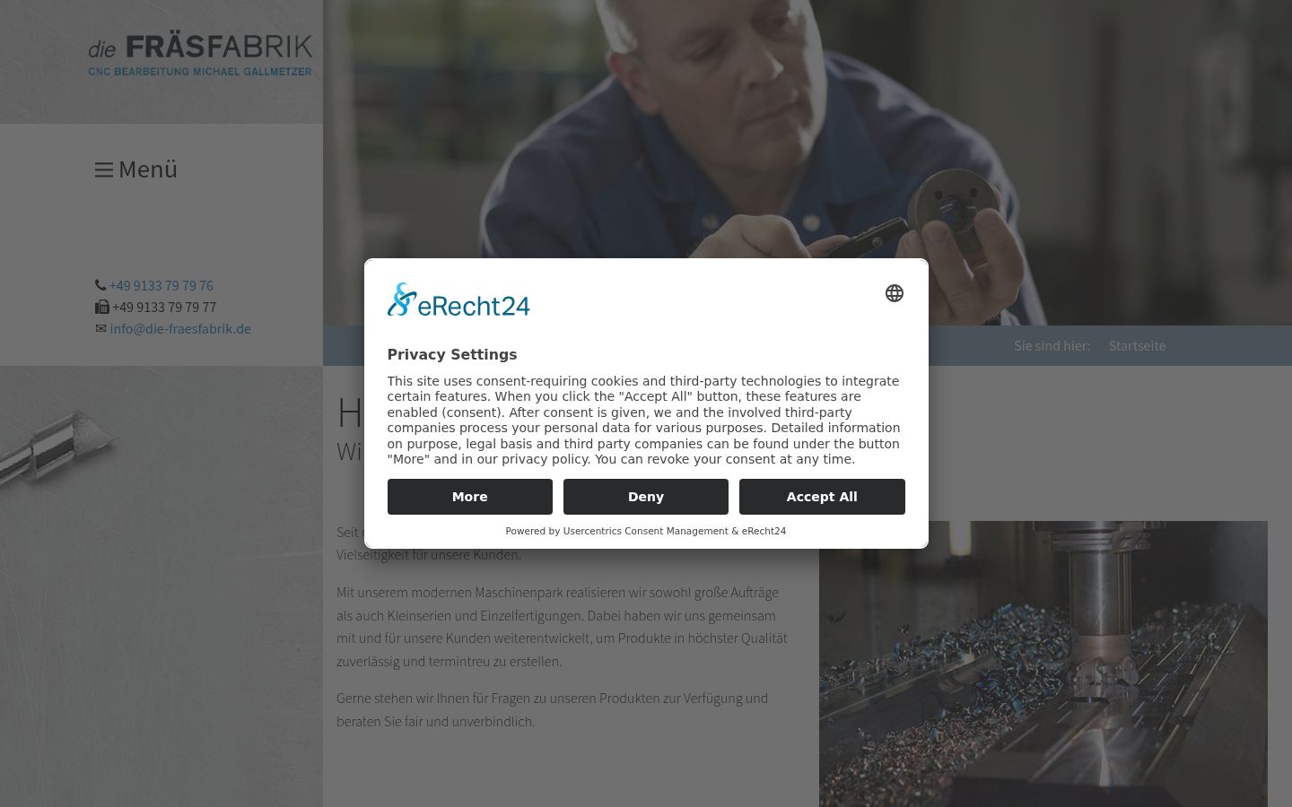 Captura de ecrã do banner de consentimento apresentado antes de qualquer interação
