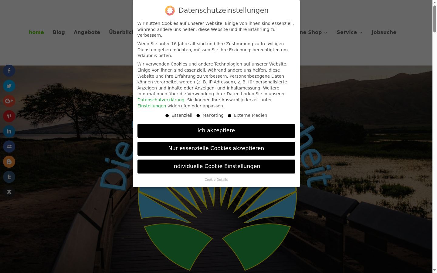 Screenshot del banner di consenso mostrato prima di qualsiasi interazione