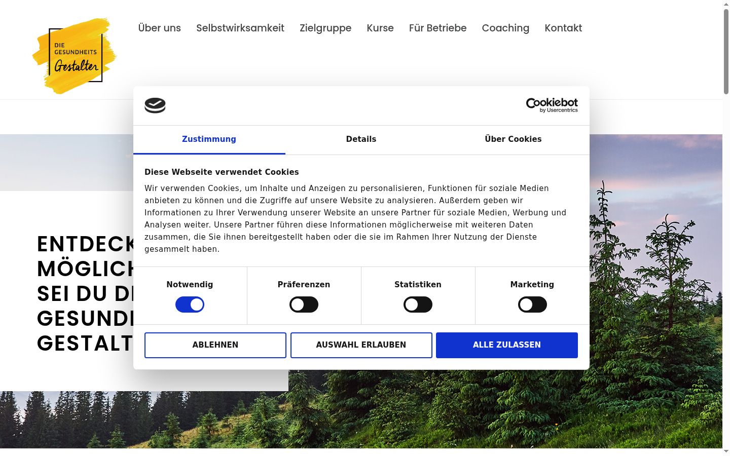 Screenshot tal-banner tal-kunsens muri qabel kwalunkwe interazzjoni