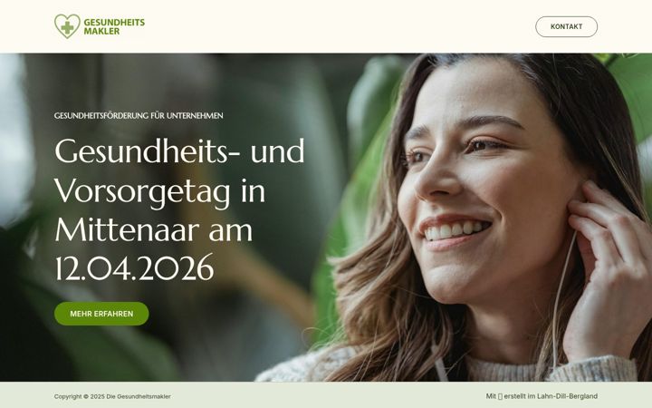 Snímek obrazovky die-gesundheitsmakler.de