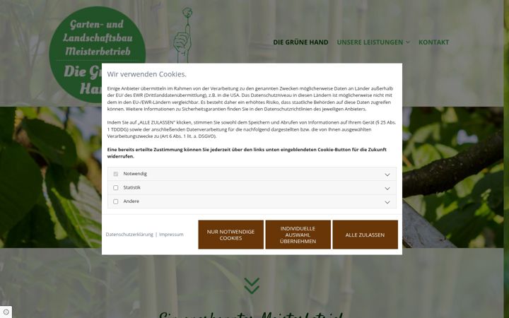 Screenshot of die-gruene-hand.de
