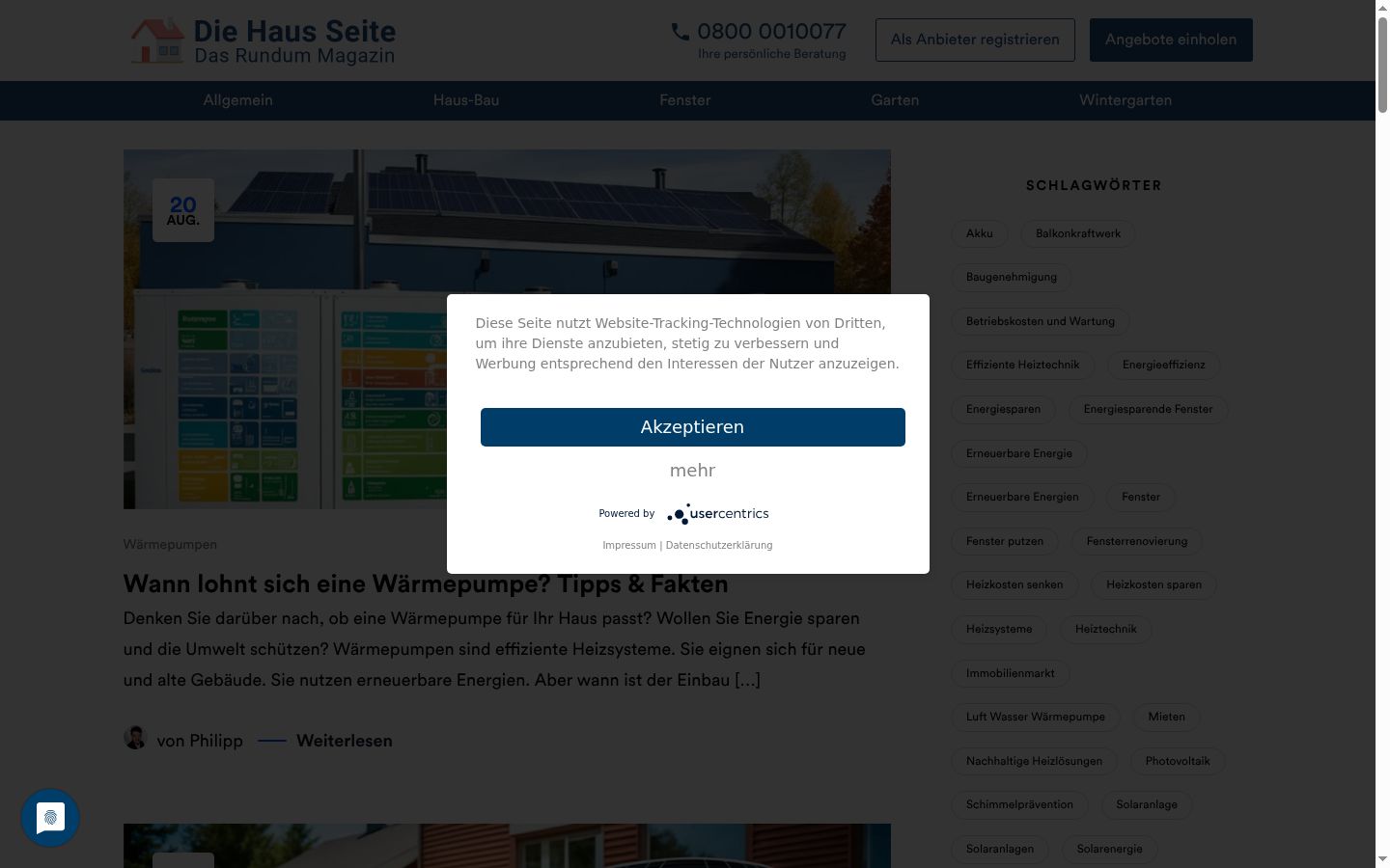 Screenshot of the consent banner shown before any interaction