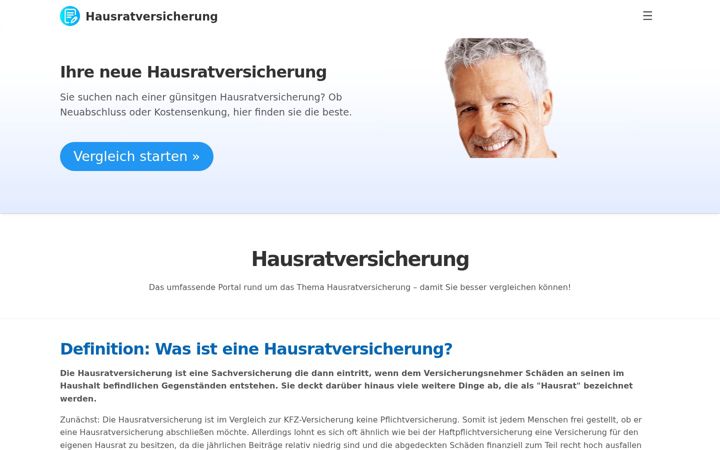 Screenshot of die-hausratversicherung.eu