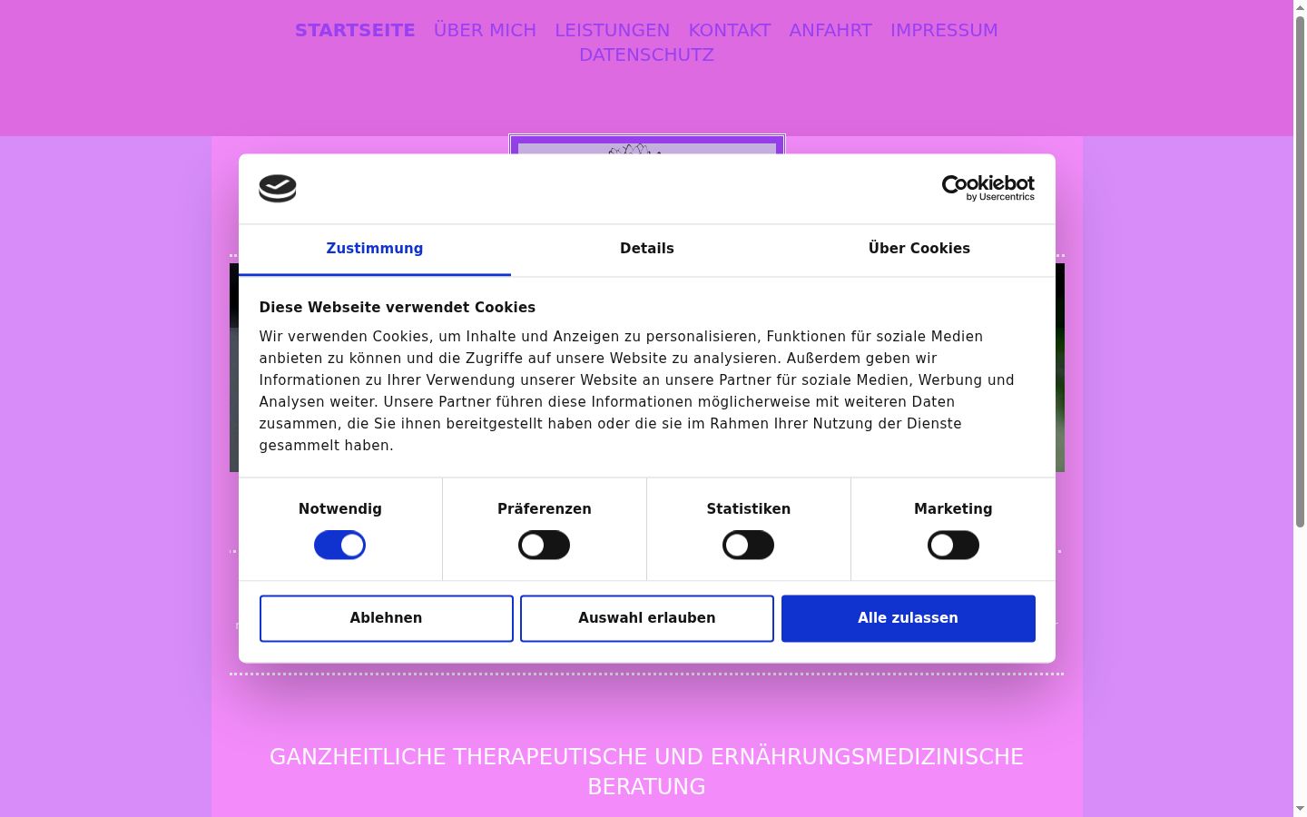 Screenshot van de toestemmingsbanner zoals getoond vóór enige interactie
