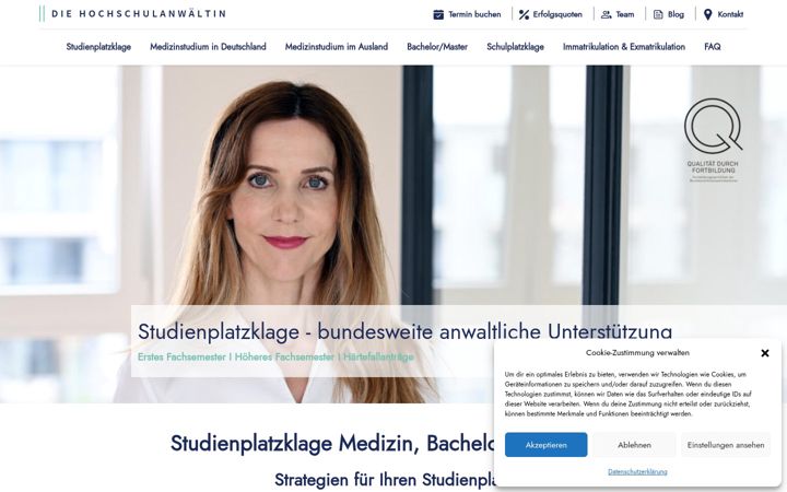 Screenshot of die-hochschulanwaeltin.de