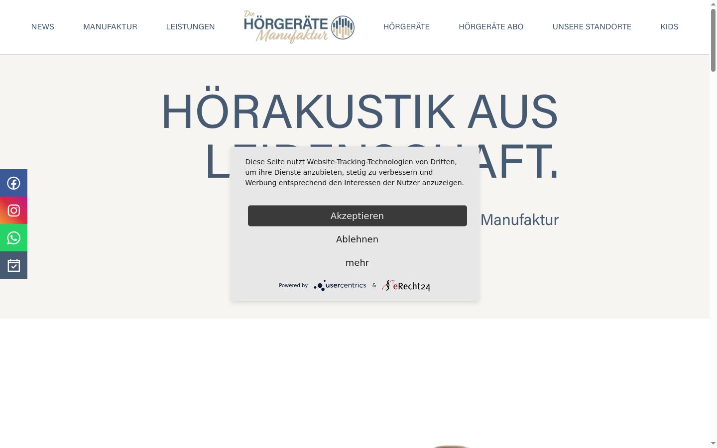 Screenshot del banner di consenso mostrato prima di qualsiasi interazione