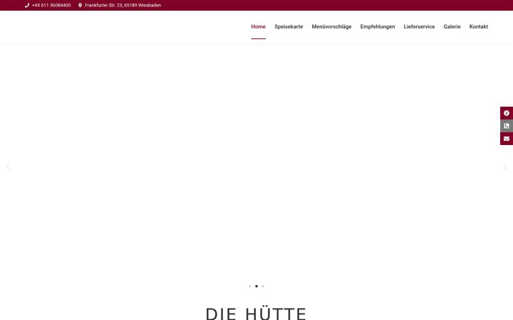 Screenshot of die-huette-wiesbaden.de