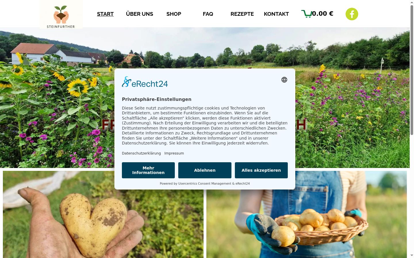 Screenshot of the consent banner shown before any interaction