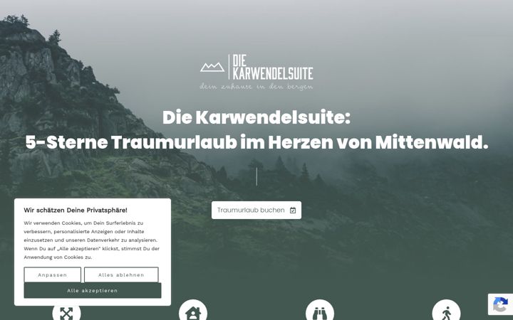 Zrzut ekranu die-karwendelsuite.de