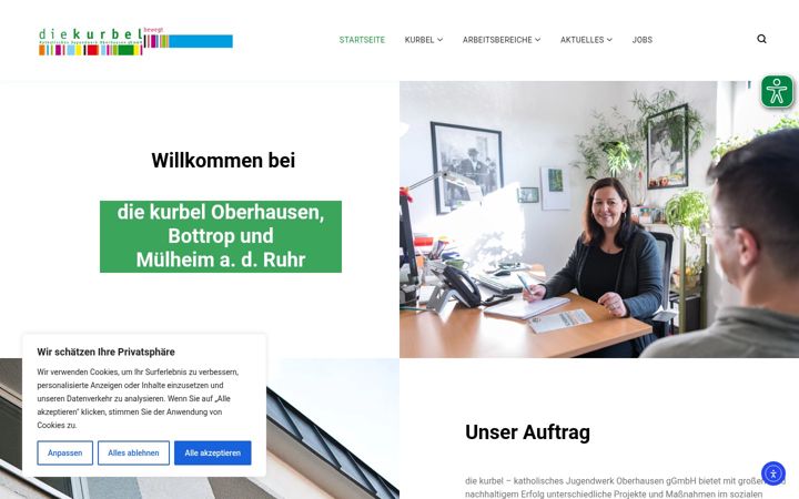 Zrzut ekranu die-kurbel-oberhausen.de