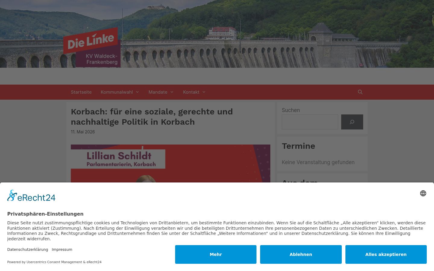 Ekrānuzņēmums ar piekrišanas baneri, kas tika rādīts pirms jebkādas mijiedarbības