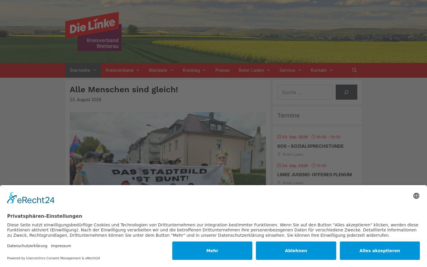 Ekrānuzņēmums ar piekrišanas baneri, kas tika rādīts pirms jebkādas mijiedarbības