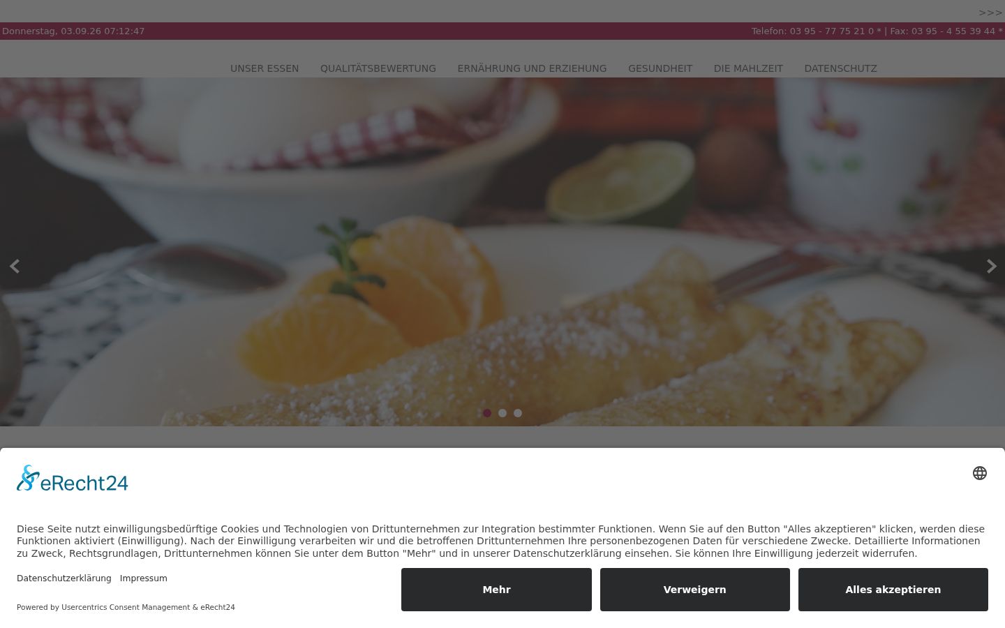 Screenshot del banner di consenso mostrato prima di qualsiasi interazione