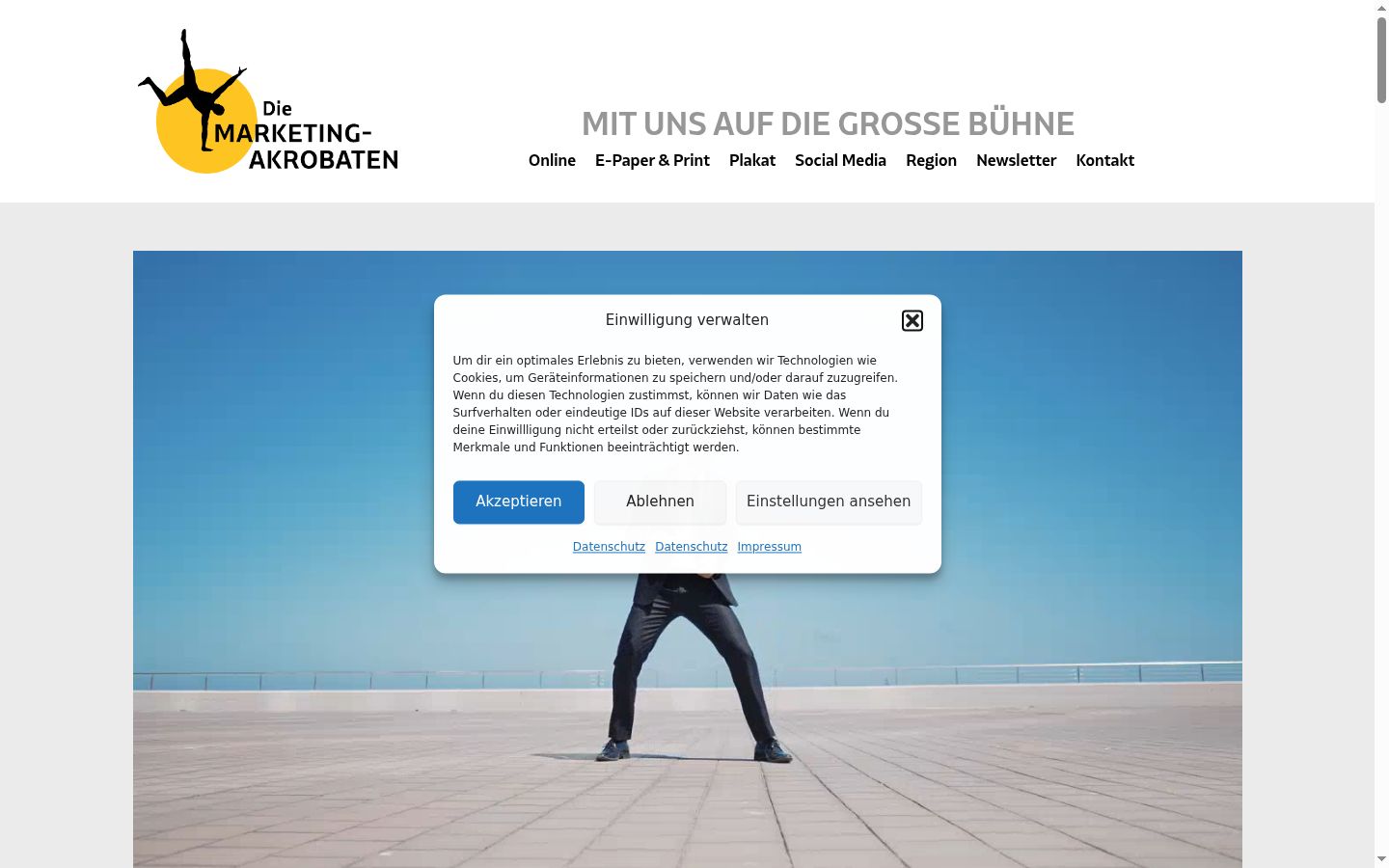 Screenshot del banner di consenso mostrato prima di qualsiasi interazione