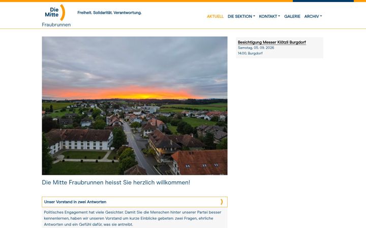 Screenshot of die-mitte-fraubrunnen.ch