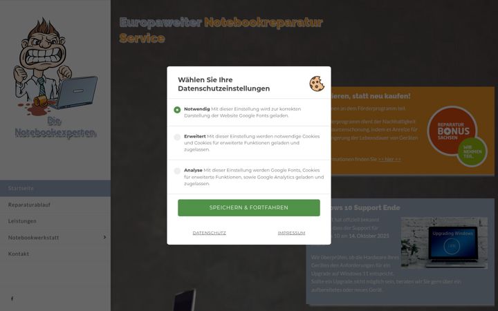 Screenshot of die-notebookexperten.de