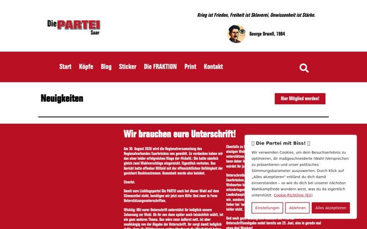 Képernyőkép: die-partei-saar.de
