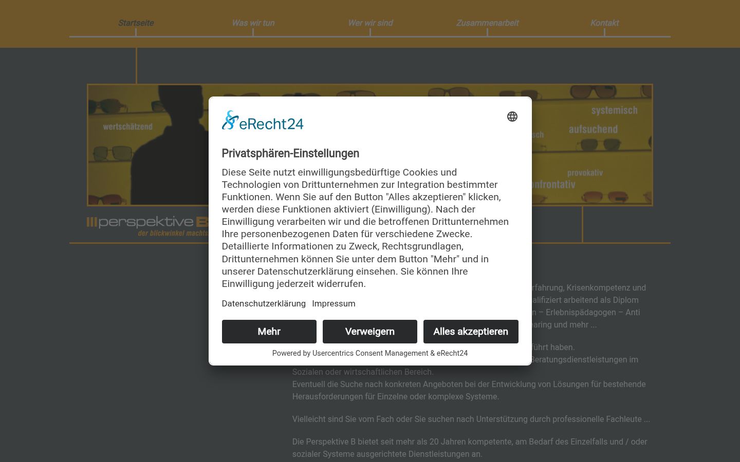 Capture d'écran de la bannière de consentement affichée avant toute interaction