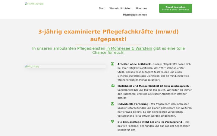 Screenshot of die-pflegeengel-karriere.de
