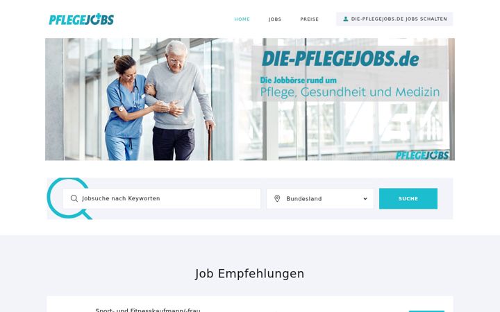 Screenshot of die-pflegejobs.de