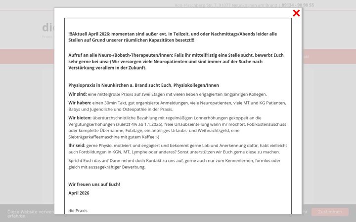 Screenshot of die-praxis-neunkirchen.de