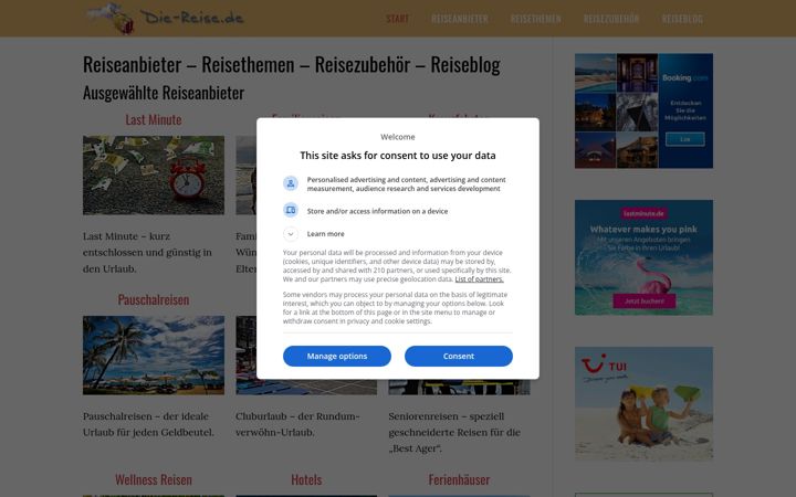 Screenshot von die-reise.de