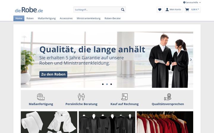 Screenshot von die-robe.de