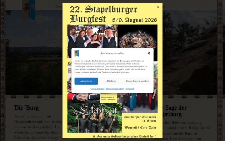 Ekraanipilt saidist die-stapelburg.de