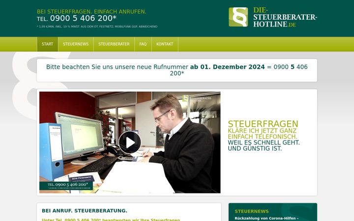 Screenshot of die-steuerberater-hotline.de