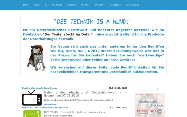Zrzut ekranu die-technik-ist-ein-hund.de