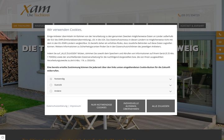 Screenshot of die-tischlerei-xam.de