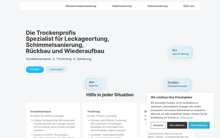 Ekrano kopija die-trockenprofis.de